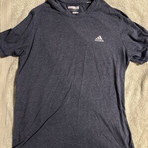 Adidas Aeroknit Climacool Tee Shirt Adult Size L Navy/Dark Blue Crew Neck